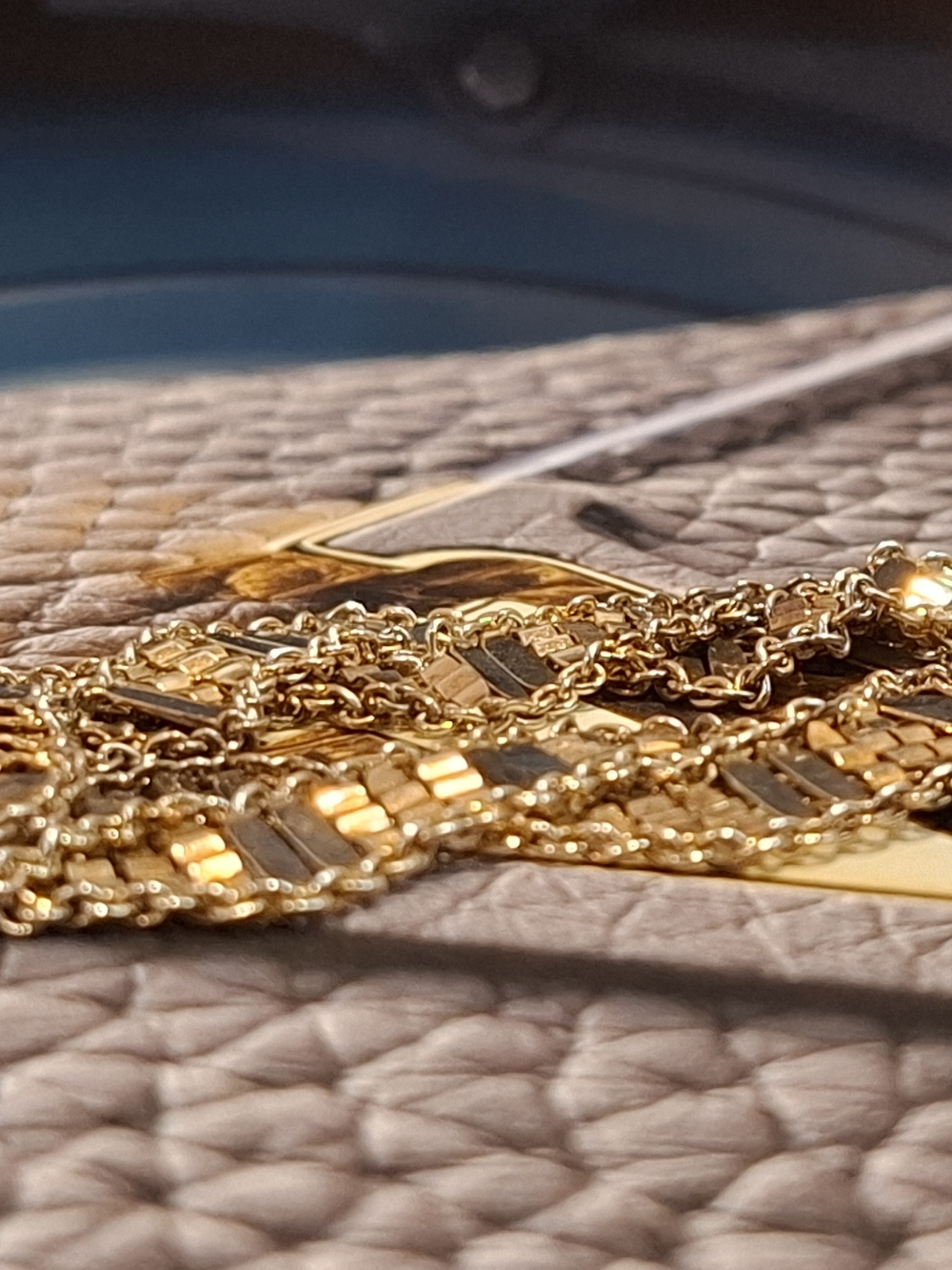 BEEAUTIFUL HEAVY GOLD BRACELET  with Gold Chain Accent
